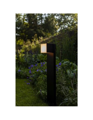 Baliza exterior LED CUBA 75cm de altura 1 cabezal 12,2W 1200Lm 3000K antracita/negro mate con y sin enchufe lateral