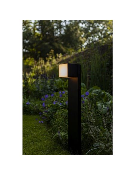 Baliza exterior LED CUBA 75cm de altura 1 cabezal 12,2W 1200Lm 3000K antracita/negro mate con y sin enchufe lateral
