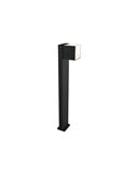 Baliza exterior LED CUBA 75cm de altura 1 cabezal 12,2W 1200Lm 3000K antracita/negro mate con y sin enchufe lateral