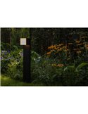 Baliza exterior LED CUBA 75cm de altura 1 cabezal 12,2W 1200Lm 3000K antracita/negro mate con y sin enchufe lateral