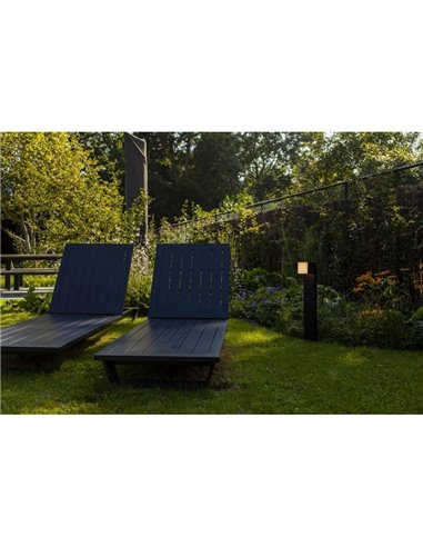 Balise d'extérieur LED CUBA hauteur 75cm 1 tête 12,2W 1200Lm 3000K anthracite/noir mat avec et sans prise latérale