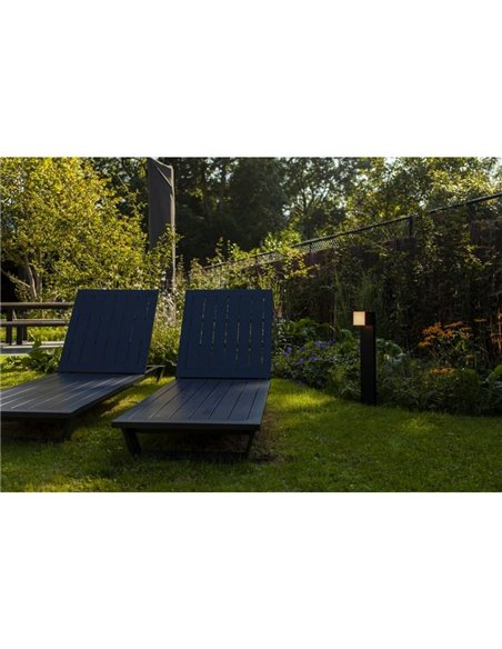 Balise d'extérieur LED CUBA hauteur 75cm 1 tête 12,2W 1200Lm 3000K anthracite/noir mat avec et sans prise latérale