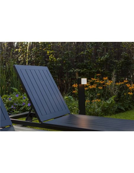 Baliza exterior LED CUBA 75cm de altura 1 cabezal 12,2W 1200Lm 3000K antracita/negro mate con y sin enchufe lateral