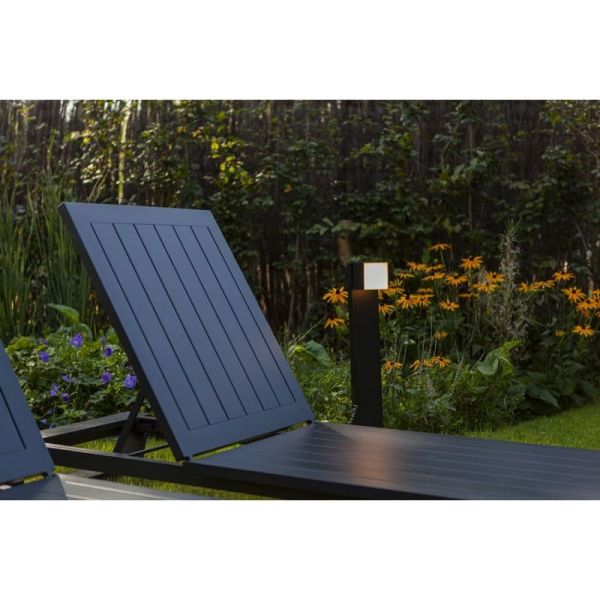 Baliza exterior LED CUBA 75cm de altura 1 cabezal 12,2W 1200Lm 3000K antracita/negro mate con y sin enchufe lateral