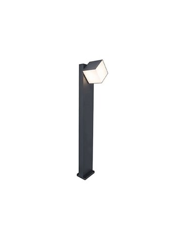 Baliza exterior LED CUBA 75cm de altura 1 cabezal 12,2W 1200Lm 3000K antracita/negro mate con y sin enchufe lateral