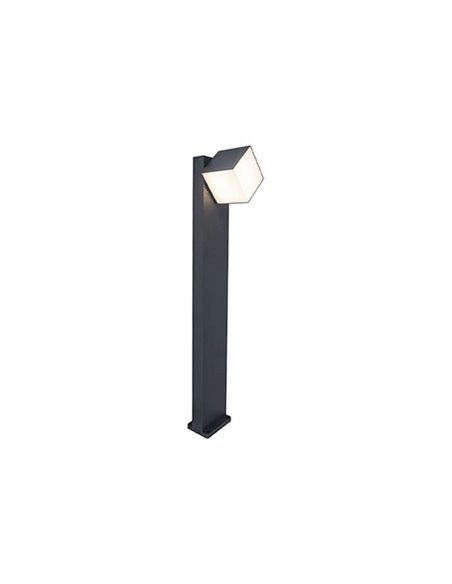 Baliza exterior LED CUBA 75cm de altura 1 cabezal 12,2W 1200Lm 3000K antracita/negro mate con y sin enchufe lateral