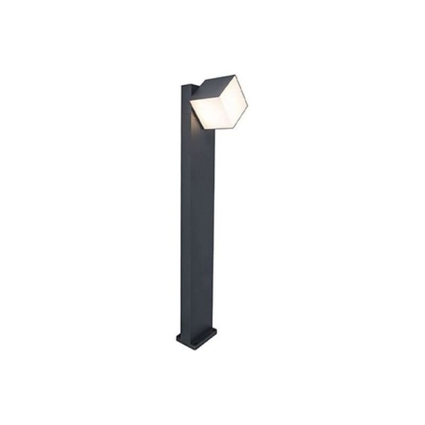 Baliza exterior LED CUBA 75cm de altura 1 cabezal 12,2W 1200Lm 3000K antracita/negro mate con y sin enchufe lateral