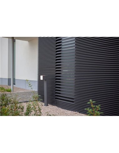 Farol externo LED CUBA 75cm de altura 1 cabeça 12,2W 1200Lm 3000K antracite/preto fosco com e sem plugue lateral