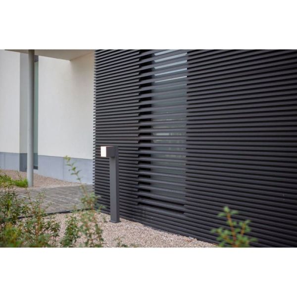 Farol externo LED CUBA 75cm de altura 1 cabeça 12,2W 1200Lm 3000K antracite/preto fosco com e sem plugue lateral