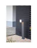 Balise d'extérieur LED CUBA hauteur 75cm 1 tête 12,2W 1200Lm 3000K anthracite/noir mat avec et sans prise latérale