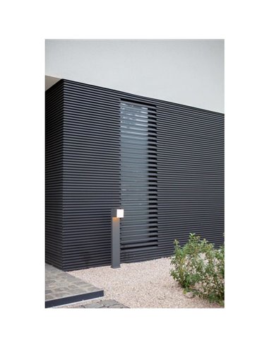 Farol externo LED CUBA 75cm de altura 1 cabeça 12,2W 1200Lm 3000K antracite/preto fosco com e sem plugue lateral