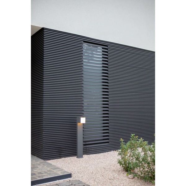Baliza exterior LED CUBA 75cm de altura 1 cabezal 12,2W 1200Lm 3000K antracita/negro mate con y sin enchufe lateral