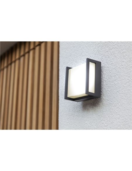 Aplique de exterior LED QUBO MINI cuadrado antracita 9,5W 3000K/4000K