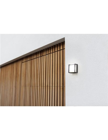QUBO MINI applique murale extérieure LED carrée anthracite 9,5W 3000K/4000K