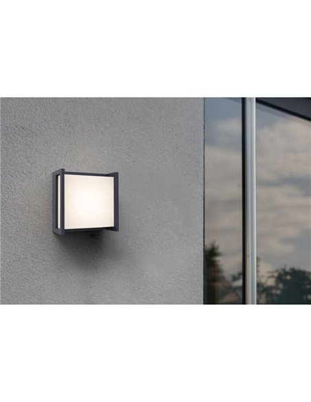 QUBO MINI aplique LED quadrado antracite para exterior 9,5W 3000K/4000K