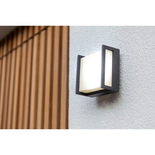 QUBO MINI aplique LED quadrado antracite para exterior 9,5W 3000K/4000K