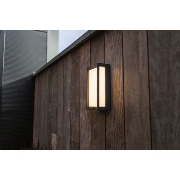 Aplique exterior LED QUBO rectangular antracita 3000K/4000K con y sin sensor de movimiento
