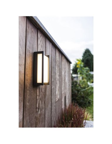 Aplique LED retangular antracite QUBO para exterior 3000K/4000K com e sem sensor de movimento