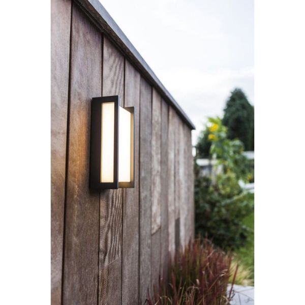 Aplique exterior LED QUBO rectangular antracita 3000K/4000K con y sin sensor de movimiento