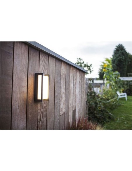 Aplique exterior LED QUBO rectangular antracita 3000K/4000K con y sin sensor de movimiento