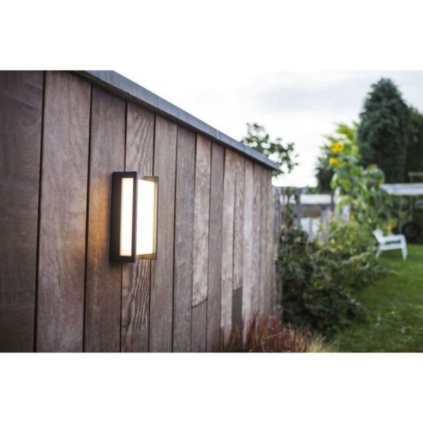 Aplique exterior LED QUBO rectangular antracita 3000K/4000K con y sin sensor de movimiento