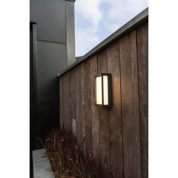Aplique exterior LED QUBO rectangular antracita 3000K/4000K con y sin sensor de movimiento