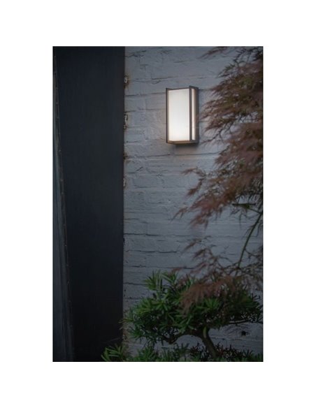 Aplique exterior LED QUBO rectangular antracita 3000K/4000K con y sin sensor de movimiento