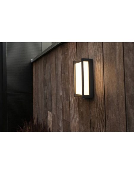 Aplique exterior LED QUBO rectangular antracita 3000K/4000K con y sin sensor de movimiento