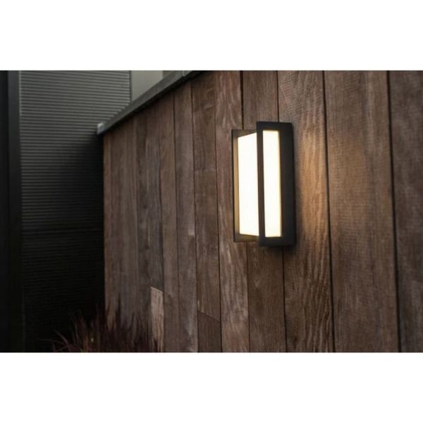 Aplique exterior LED QUBO rectangular antracita 3000K/4000K con y sin sensor de movimiento