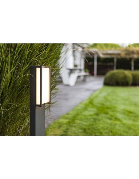 Baliza exterior LED QUBO  17W 3000K con y sin sensor de movimiento 