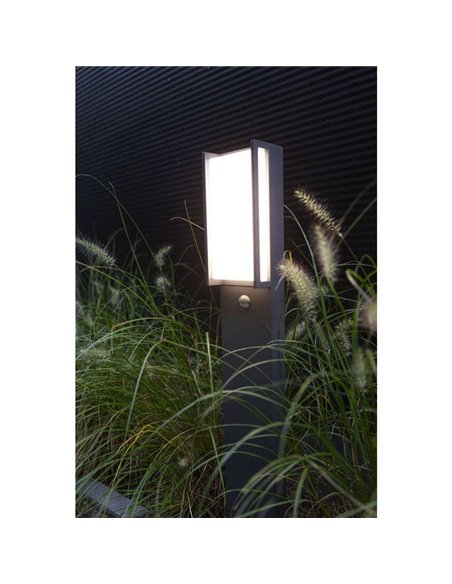 Baliza exterior LED QUBO  17W 3000K con y sin sensor de movimiento 