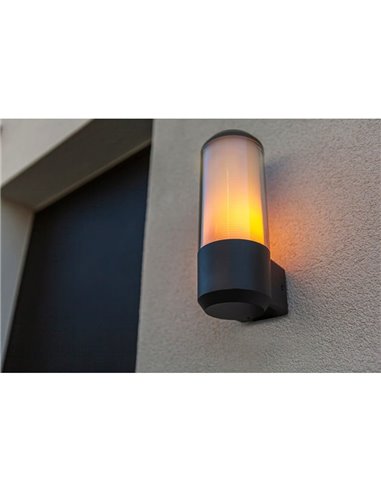 Lámpara de exterior HEROS cilíndrica de hoja perenne 15W E27 IP44 con o sin sensor 