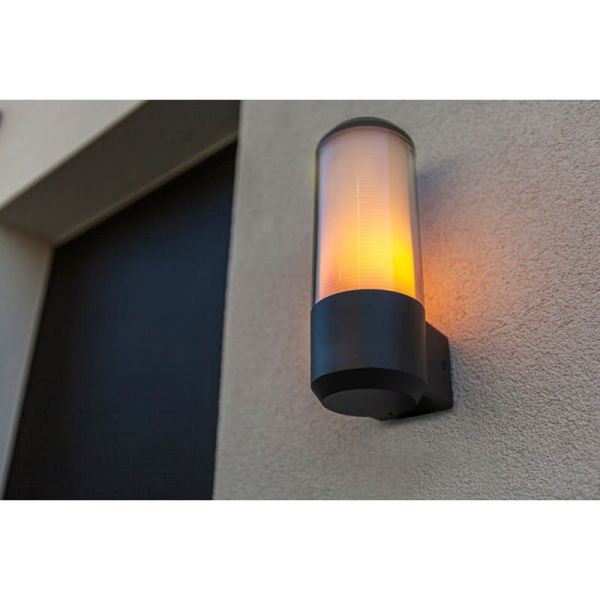 Lámpara de exterior HEROS cilíndrica de hoja perenne 15W E27 IP44 con o sin sensor 