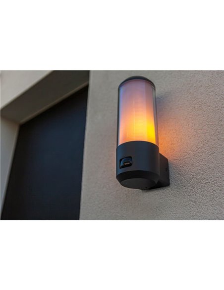 Lámpara de exterior HEROS cilíndrica de hoja perenne 15W E27 IP44 con o sin sensor 