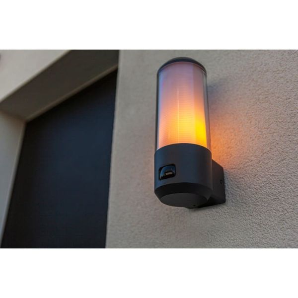 Lámpara de exterior HEROS cilíndrica de hoja perenne 15W E27 IP44 con o sin sensor 