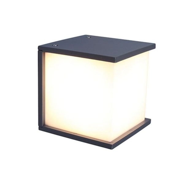 BOX CUBE arandela quadrada antracite para exterior E27 60W