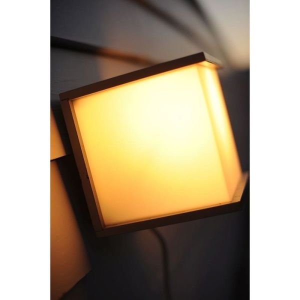 BOX CUBE arandela quadrada antracite para exterior E27 60W