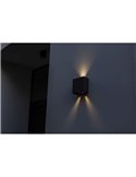 GEMINI BEAMS Aplique LED para exterior quadrado para cima e para baixo com luz ajustável 3000K/4000K preto/antracite/branco