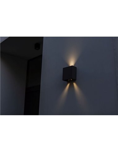 Aplique exterior LED GEMINI BEAMS cuadrado arriba y abajo con luz ajustable 3000K/4000K negro/antracita/blanco