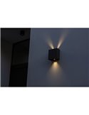 Aplique exterior LED GEMINI BEAMS cuadrado arriba y abajo con luz ajustable 3000K/4000K negro/antracita/blanco