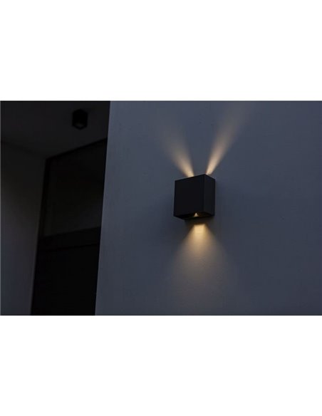 Aplique exterior LED GEMINI BEAMS cuadrado arriba y abajo con luz ajustable 3000K/4000K negro/antracita/blanco
