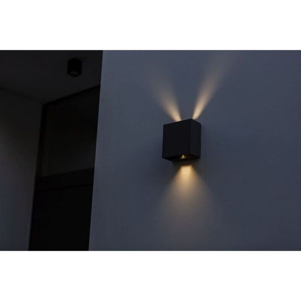 Aplique exterior LED GEMINI BEAMS cuadrado arriba y abajo con luz ajustable 3000K/4000K negro/antracita/blanco