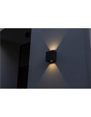 Aplique exterior LED GEMINI BEAMS cuadrado arriba y abajo con luz ajustable 3000K/4000K negro/antracita/blanco