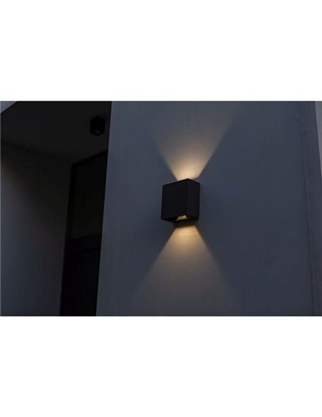 Aplique exterior LED GEMINI BEAMS cuadrado arriba y abajo con luz ajustable 3000K/4000K negro/antracita/blanco