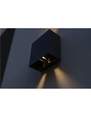 Aplique exterior LED GEMINI BEAMS cuadrado arriba y abajo con luz ajustable 3000K/4000K negro/antracita/blanco
