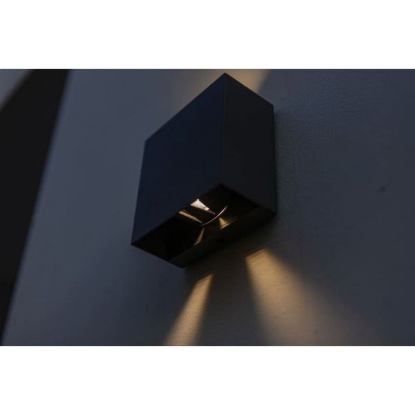 Aplique exterior LED GEMINI BEAMS cuadrado arriba y abajo con luz ajustable 3000K/4000K negro/antracita/blanco