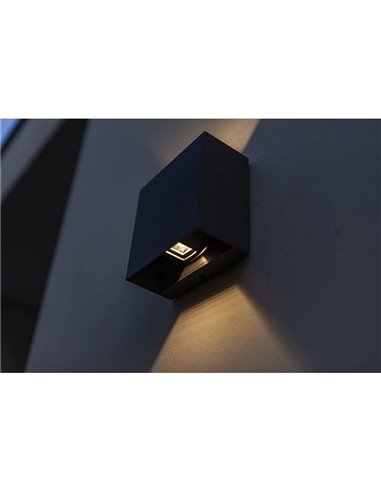 Aplique exterior LED GEMINI BEAMS cuadrado arriba y abajo con luz ajustable 3000K/4000K negro/antracita/blanco