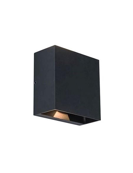 GEMINI BEAMS Applique d'extérieur LED carrée haut et bas avec lumière orientable 3000K/4000K noir/anthracite/blanc