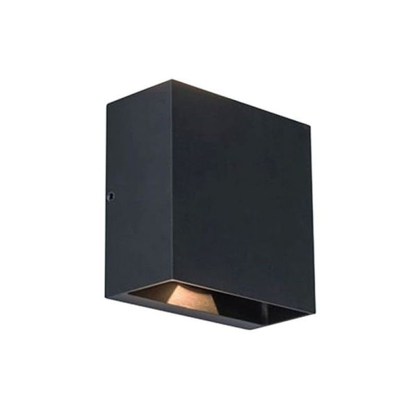 GEMINI BEAMS Aplique LED para exterior quadrado para cima e para baixo com luz ajustável 3000K/4000K preto/antracite/branco