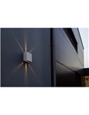 GEMINI BEAMS Aplique LED para exterior quadrado para cima e para baixo com luz ajustável 3000K/4000K preto/antracite/branco